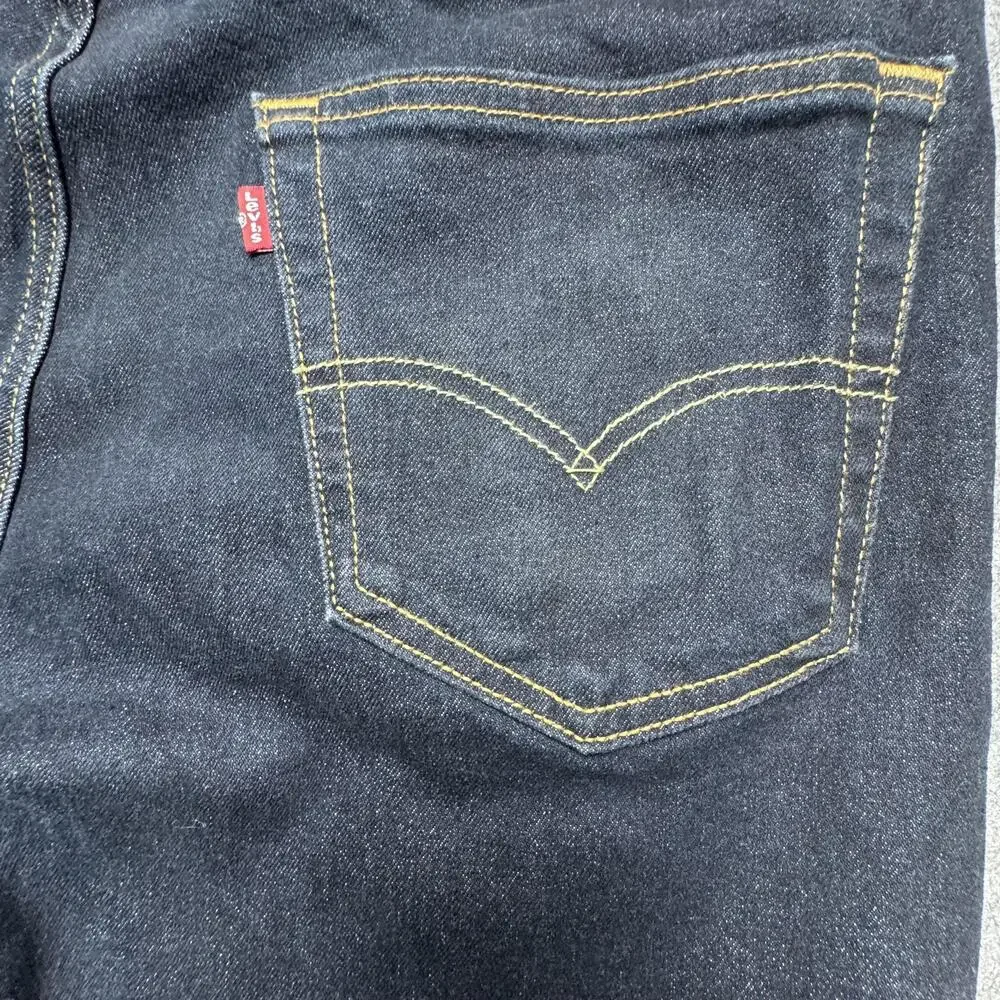 Levi's 502 Jeans Mens 34x31 Blue Dark Wash Tapered Leg Stretch Denim Pants